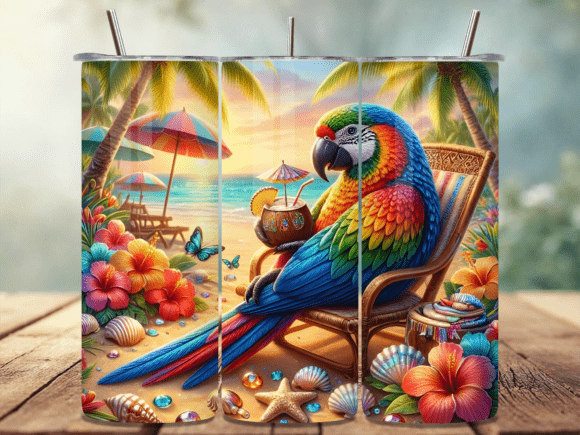 Download Vibrant Tropical Bird Tumbler Wrap PNG - Vibrant Collection