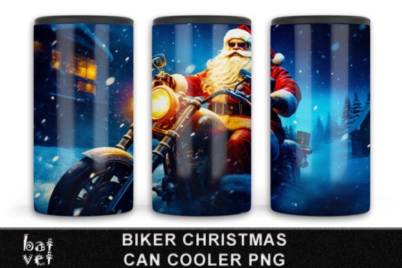 Download 4 in 1 Biker Christmas Can Cooler Design - Premium Resources