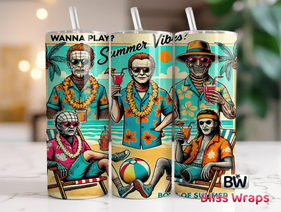 Download Horror Beach Summer Tumbler Wrap - Premium Bundle