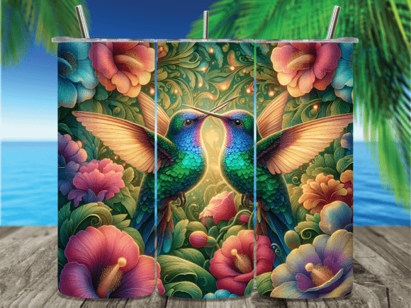 Download Vibrant Hummingbird Tropical Tumbler PNG - Vibrant Collection